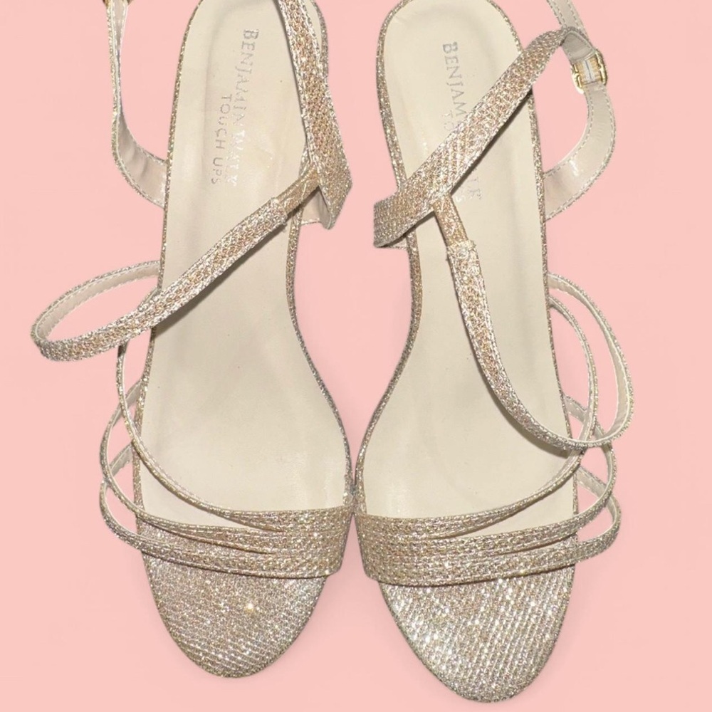 Benjamin Walker Touch Ups Gold Strappy High Heels